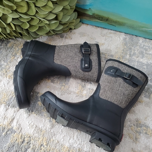 Chooka Mid Calf Racer Herringbone Waterproof Rain - Picture 6 of 14